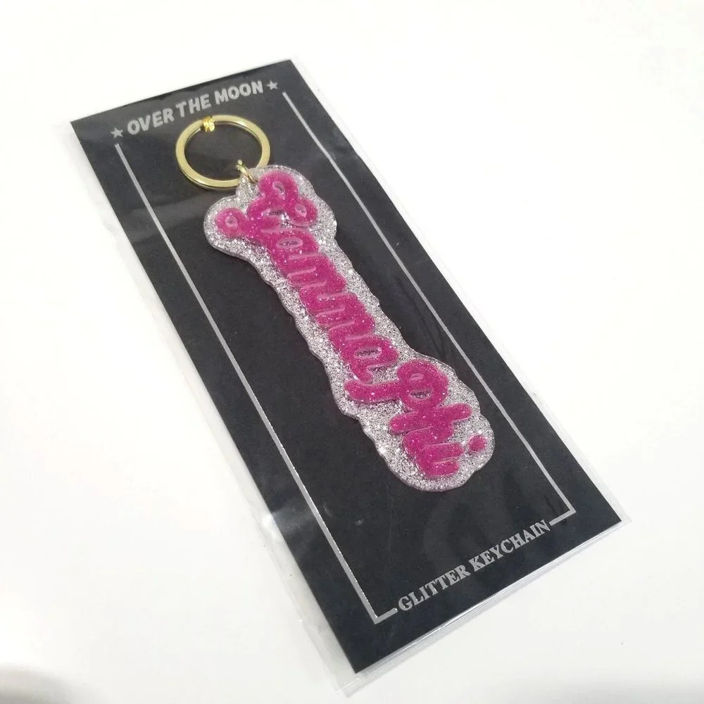 NWT Over The Moon Greek GAMMA PHI Glitter‎ Keychain